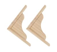 WATIIFUFU Support D'étagère en Bois Massif Beige 2pcs, Support Triangulaire Robuste pour Étagère Murale Flottante, Stabilité Renforcée pour Salon Cuisine