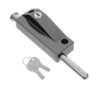 WATIIFUFU Verrou de Porte à Ressort Métallique Noir 18,8 X 4,1 X 4,1 Cm avec 2 Clés, Loquet de Sécurité Antivol pour Portes Coulissantes et Battantes, Pêne de Sol en Applique pour Usage