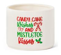 WATINC Mini bol à bonbons de Noël en céramique - Plateau à étages - Motif feuilles de baies d'hiver - Décoration de table - Cadeau pour la ferme, la maison, la cuisine (bisous de gui)