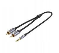 Watio Wave Câble audio - Câble stéréo jack 3,5 mm mâle vers 2 x RCA mâle, 3 m de long, gris, idéal pour les connexions audio analogiques. *