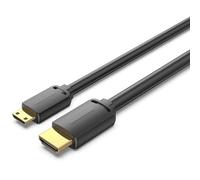 Watio Wave Câble HDMI - Câble de 2 m, type A vers mini HDMI, design robuste en noir, idéal pour les transferts vidéo et audio de haute qualité. *