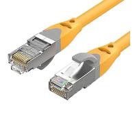 Watio Wave Câble réseau RJ45 Cat.6A S/FTP, AWG27, 1 m, jaune, haute vitesse et blindage pour protection contre les interférences