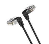 Watio Wave Câble réseau - Tuyau coudé RJ45 UTP CAT6A AWG32, 0,5 m, noir, idéal pour des connexions rapides et sécurisées