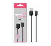 Watio Wave Câble USB 2.0 vers Type-C, 1 m de long, prend en charge 2,4 A, noir, idéal pour des transferts rapides et sécurisés.