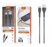 Watio Wave Câble USB 2.0 vers Type-C de 1 m, 5 A, charge rapide, noir, idéal pour les transferts efficaces et le chargement des appareils.