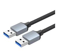 Watio Wave Câble USB - Câble USB 3.0 mâle vers mâle de 0,5 m, noir, haute vitesse de transfert, durable et flexible