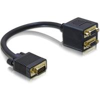 Watio Wave Câble VGA - Duplicateur 1 x mâle vers 2 x femelles / 0,20 m/Connecteurs plaqués or/Idéal pour les connexions multiples.