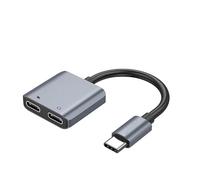 Watio Wave Convertisseur USB C/M vers 2 x USB C/H Gris, Permet de connecter Plusieurs appareils, Compact et Facile à Utiliser