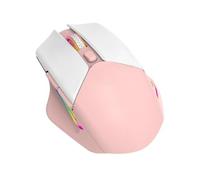 Watio Wave Souris sans Fil Rechargeable de 2,4 GHz, 1 600 dpi, Batterie de 400 mAh, lumière LED, Couleur Rose, Design élégant et Pratique.