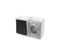 WatioWave B1140064 Base Schuko étanche avec commutateur, idéale pour les installations extérieures et les systèmes de contrôle électrique, Image