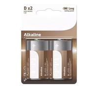 WatioWave Batterie D/LR20 alcaline, lot de 2 unités, 30% plus de durabilité, appareils quotidiens à forte consommation