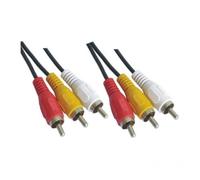 watiowave Câble audio et vidéo 3 x RCA mâle vers 3 x RCA mâle, 1,8 m, idéal pour connecter des appareils audiovisuels et transférer des signaux de haute qualité.