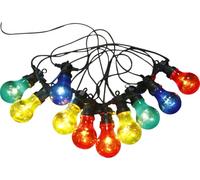 WatioWave Guirlande lumineuse IP44, ampoules multicolores, 7,5 m, idéale pour la décoration extérieure et les événements festifs.