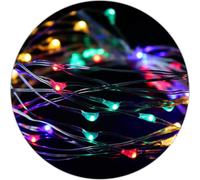 WatioWave Mini guirlande LED RVB 5 m avec télécommande, alimentée par 3 piles AA, idéale pour la décoration de fêtes et d'ambiances.