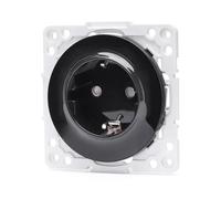 WatioWave Prise allemande 1 voie - Conçu en noir élégant - Idéal pour une connexion sûre et efficace sur vos appareils électriques - Parfait pour la maison et le bureau.