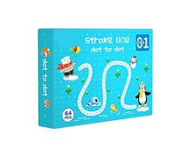 Watkings Cahier de traçage Magique, Jouets éducatifs préscolaires pour Enfants Cahier réutilisable effaçable Cahier d'entraînement à la pensée logique, Images à colorier, Puzzles et Jeux cognitifs