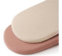 Watproofit Lot de 2 draps-housses en mousseline de coton - 80 x 40 cm - Pour couffin et lit de bébé (rose + abricot)