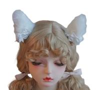 Watreketal 1 paire de pinces à cheveux avec oreilles de chat pour adolescentes, filles, animes, costume, sous-culture, fête à thème féminin, clip latéral