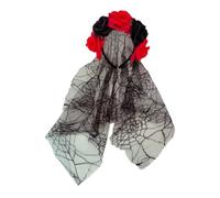 Watreketal Adulte Flower Lace Veil Shape HairBand Bride Hair Hoop Makeup Masqueades Party Music Festivals Play PlayPieces Band Pand Pour Bachelorettes Mariage Pour Halloween