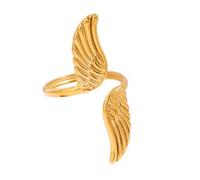 Watreketal Bagues de style rétro Peace and Freedoms avec des motifs uniques d'ailes de colombes artisanales à partir de matériaux robustes en acier inoxydable - Anneaux réglables en acier inoxydable