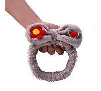 Watreketal Bandeau, bandeau élastique en fourrure avec nœuds en peluche pour envelopper la tête, bandeaux, maquillage, fleur, pastèque, turon