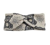 Watreketal Bandeau d'hiver tricoté élastique avec ours noué - Cache-oreilles pour l'extérieur - Doux et chaud