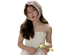 Watreketal Bandeau élégant en dentelle et fleur pour femme - Bandeau triangle en dentelle résistant au soleil - Bandana pour filles douces - Pour le camping et la prise de photos
