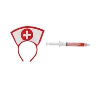 Watreketal Bandeau, pour cosplay créatif, infirmière, stylo, stéthoscope, ceinture de cuisse, ensemble d'accessoires de cheveux pour femmes adultes
