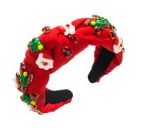 Watreketal Bandeau, serre-tête noué pour femme, bandeau de Noël avec décoration de Père Noël/arbre multi-usages pour fille