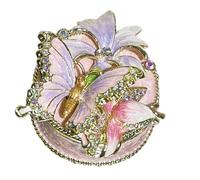 Watreketal Boîte à bijoux en acier inoxydable avec motifs de fleurs de cerisier, accent d'huile goutte à goutte et design intérieur multicouche pratique pour elle