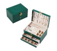 Watreketal Boîte à bijoux en cuir imperméable à trois couches pour femme - Boîtes de rangement amovibles pour bagues, colliers, boucles d'oreilles, bracelets, colliers