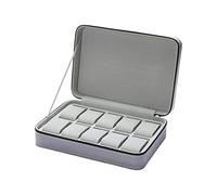 Watreketal Boîte de voyage à 6/10/12 emplacements pour montre avec fermeture éclair - Boîte de rangement en cuir - Organisateur de bijoux - Pour homme et femme
