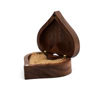 Watreketal Boîte en bois en forme de cœur pour mariage, sac intérieur doux, sac de rangement pour bijoux, boucles d'oreilles, cadeau pour adolescent, cadeau
