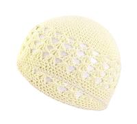 Watreketal Bonnet Chapeau,Chapeau d'hiver élastique Musulman en Crochet Islamique pour Femmes et Hommes Chapeau ajouré Respirant Doux Fournitures d'église de prière