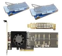 Watreketal Carte d'adaptateurs NVMe PCIe4.0 à 4 baies avec reconnaissance directe du lecteur - Pas de configuration du BIOS requise - Opérations à pleine vitesse - Carte de stockage compatible PCIe