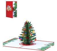 Watreketal Carte de vœux pop-up 3D en forme de sapin de Noël - Belle fabrication artisanale pour les fêtes - Cartes cadeaux festives - Carte de saison festive - Décoration de fête - Cadeau créatif