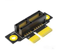 Watreketal Carte d'élévation PCIE X1 90 degrés inversée mâle vers femelle PCIE 1X vers 1X pour serveur PC 1U/2U, installation facile