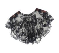 Watreketal Châle de soirée en maille avec paillettes délicates - Accessoire pour robes, tenues et célébrations de nuit spéciales, Noir , taille unique