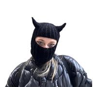 Watreketal Chapeau fantaisie en forme de corne de diable en tricot pour femme et homme - Chaud pour l'hiver - Costume d'Halloween - Casquette pour jeu de rôle - Corne du diable - Automne