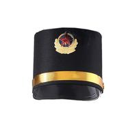Watreketal Chapeau vintage de tambour majeurs de carnaval adulte soldat vintage fête d'honneur garde spectacle haut adulte cosplay fête chapeaux pour enfants noir bleu costume