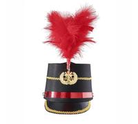 Watreketal Chapeau vintage de tambour majeurs d'Halloween adulte soldat vintage fête d'honneur garde spectacle haut adulte cosplay fête chapeaux pour enfants blanc bleu costume