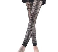 Watreketal Chaussettes,Femmes Sexy taille haute résille sans pieds Leggings fleur à motifs maille Net collants noir cheville longueur collants bas Clubwear