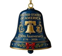 Watreketal Cloches commémoratives du 250e anniversaire des États-Unis - Décoration patriotique pour sapin de Noël et jardin - 1776-2026