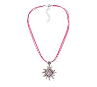 Watreketal Collier à breloques en forme de fleur étincelante - Collier avec pendentif edelweiss en alliage - Idéal pour les festivals de bière - Chaîne réglable