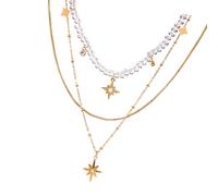 Watreketal Collier à pendentif tendance avec détails en oxyde de zirconium et collier confortable en acier inoxydable avec pendentif en forme de diamants