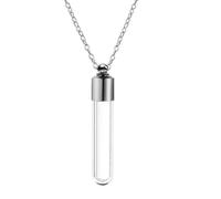 Watreketal Collier avec pendentif en forme de bouteille en verre avec fermeture sécurisée pour différentes décorations et parfums, taille unique, Comme décrit, Comme décrit.