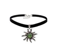 Watreketal Collier avec pendentif en forme de fleur d'edelweiss pour femme Oktoberfest - Bijou traditionnel allemand - Cadeau en velours et strass - Pour femme, taille unique, Comme décrit, Comme