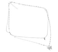 Watreketal Collier classique en zircon papillon tendance double couche accessoire pour les amateurs de mode élégant