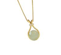 Watreketal Collier De Cou En Acier Inoxydable Élégant Avec Faux Pendentif En Jade Hetian Pour Les Femmes Usure Quotidienne Et Bijoux Confort Léger Du Soir