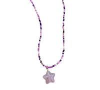 Watreketal Collier de perles en forme d'étoile à cinq branches avec pendentif coloré en perles de riz pour fête de mariage, taille unique, Comme décrit, Comme décrit.